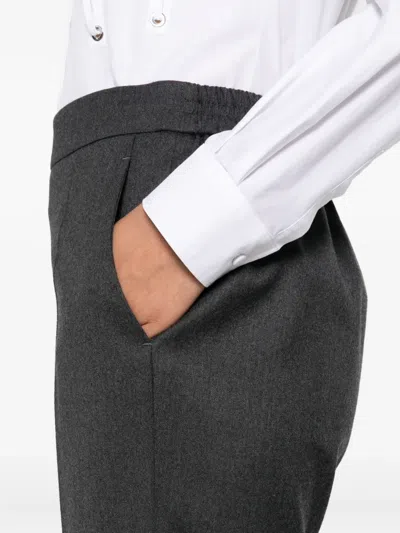 Stella Mccartney Elasticated Wool Trousers In Gray