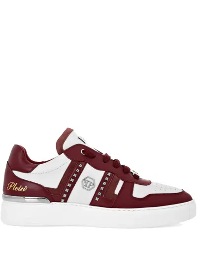 Philipp Plein Stud-embellished Low-top Sneakers In White