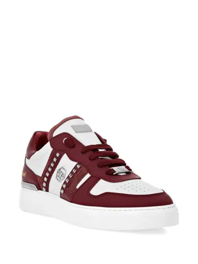 Philipp Plein Stud-embellished Low-top Sneakers In White