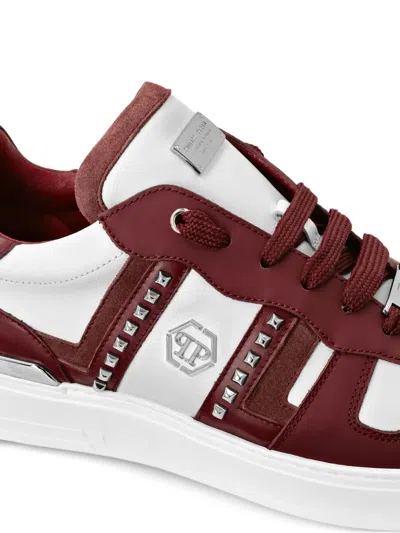 Philipp Plein Stud-embellished Low-top Sneakers In White