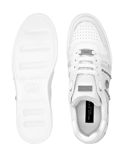 Philipp Plein Stud-embellished Low-top Sneakers In White