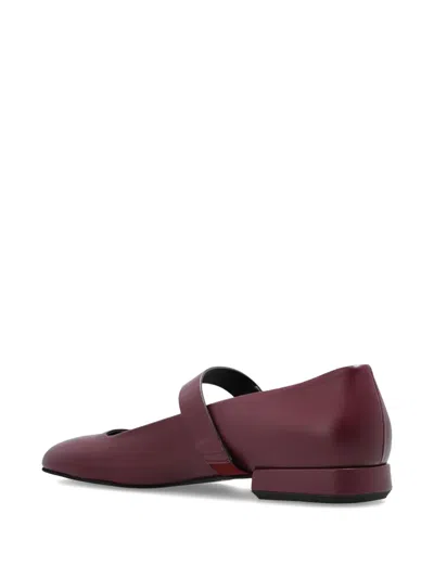 Furla Buckle-strap Ballerina Shoes In Red