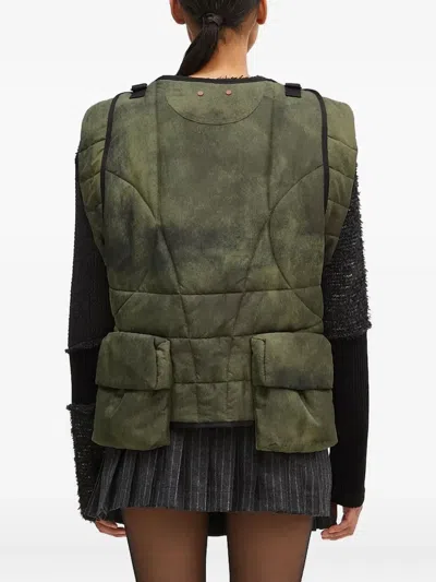 Andersson Bell Quilted Buckle-fastening Gilet In Green
