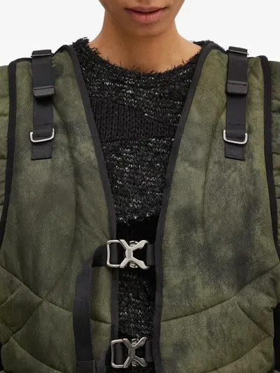 Andersson Bell Quilted Buckle-fastening Gilet In Green