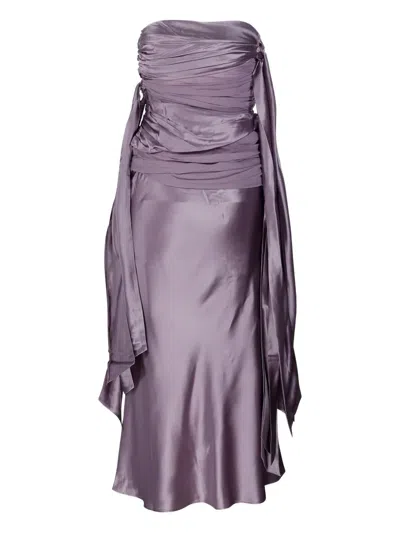 Christopher Esber Draped-waist Silk Midi Dress