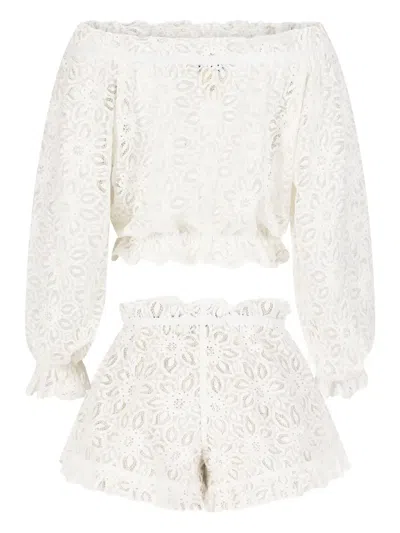 Paramidonna Luna Lace-trimmed Beach Set