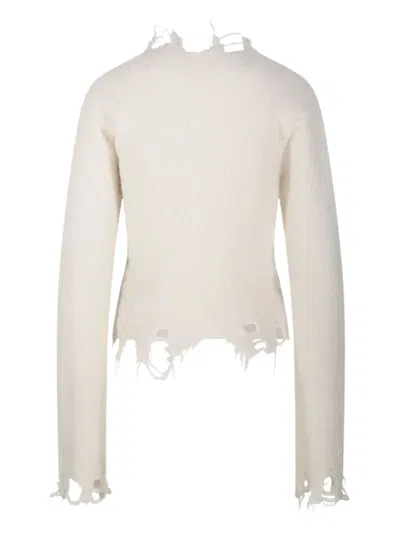 Haikure Jill Knitwear Distressed Detailing In White