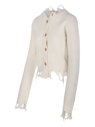 Haikure Jill Knitwear Distressed Detailing In White