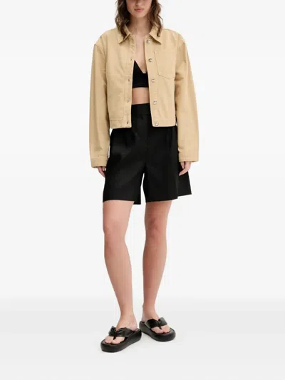Hugo Boss Pocketed Button Denim Jacket In Neutral