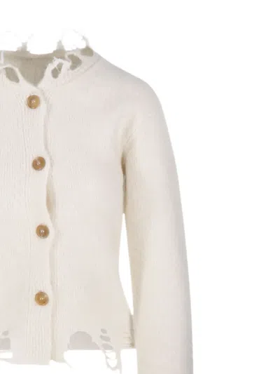 Haikure Jill Knitwear Distressed Detailing In White