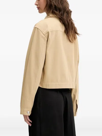 Hugo Boss Pocketed Button Denim Jacket In Neutral