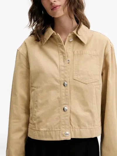 Hugo Boss Pocketed Button Denim Jacket In Neutral