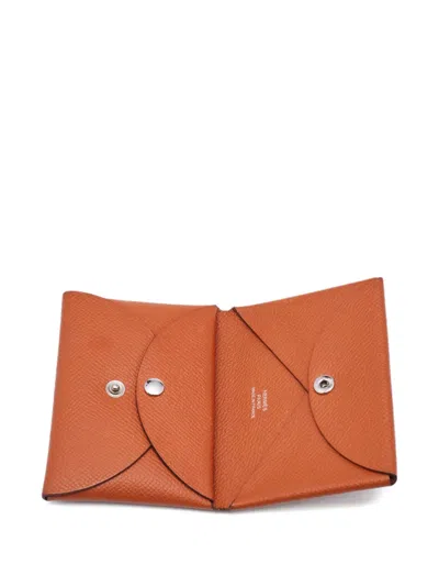 Pre-owned Hermes Calvi Duo Cardholder