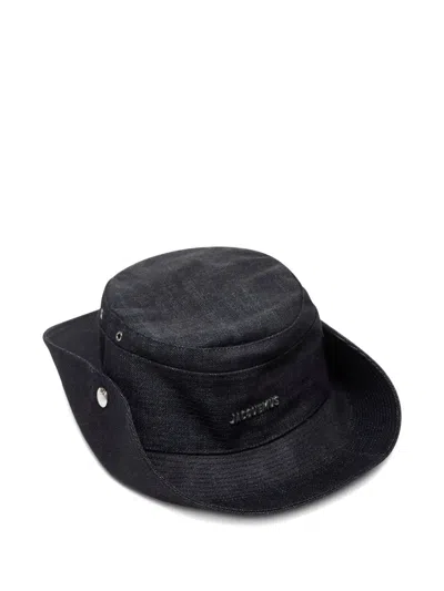 Jacquemus Denim Bucket Hat In Black