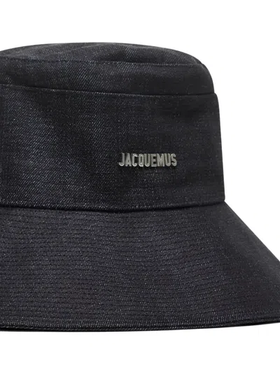 Jacquemus Denim Bucket Hat In Black
