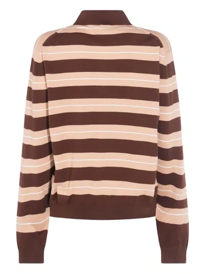 Miu Miu Logo Embroidered Long-sleeved Polo T-shirt In Multi