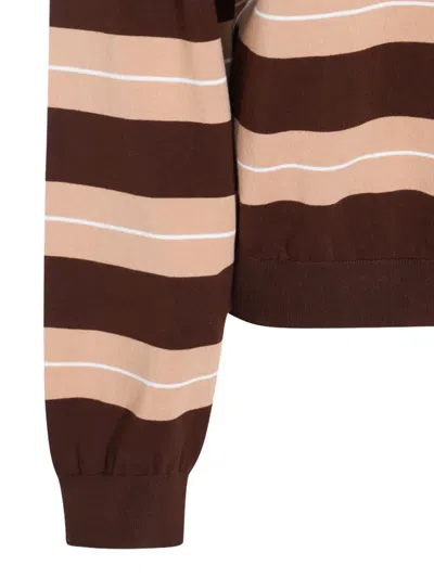 Miu Miu Logo Embroidered Long-sleeved Polo T-shirt In Multi