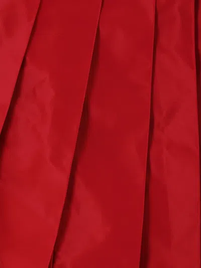 Maria Calderara Sleeveless Pleated Blouse In Red