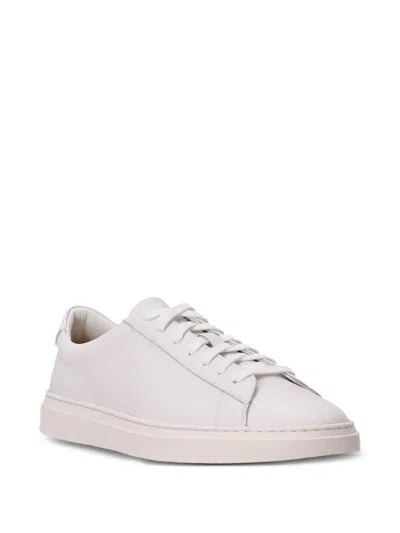 Hugo Boss Leather Lace-up Sneakers In Neutral