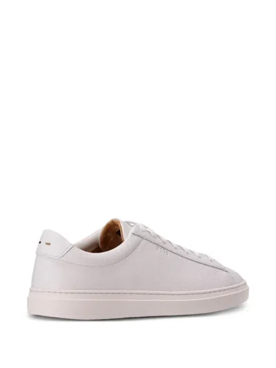 Hugo Boss Leather Lace-up Sneakers In Neutral