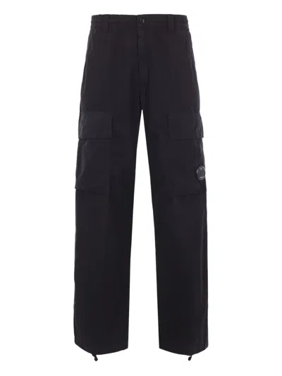 C.p. Company Lens-detail Cargo Pants In Black