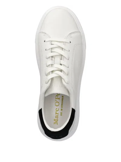 Marc O'polo Suede-panelled Platform Sneakers In White