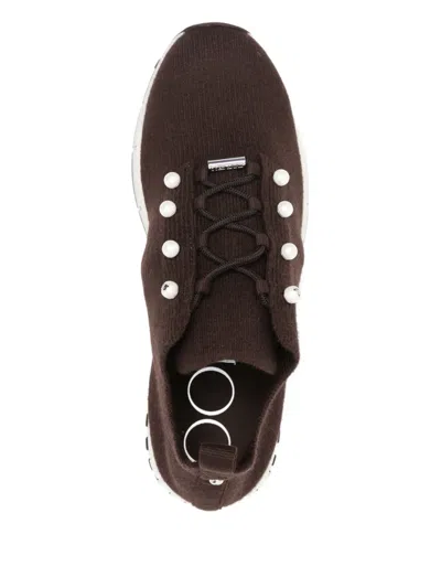 Jimmy Choo Women Veles Pearl Embellished Sneakers In Brown