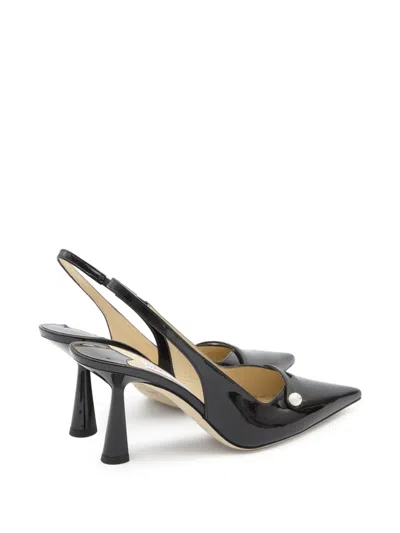 Jimmy Choo Amita 85 Patent Leather Slingback Pumps In Black