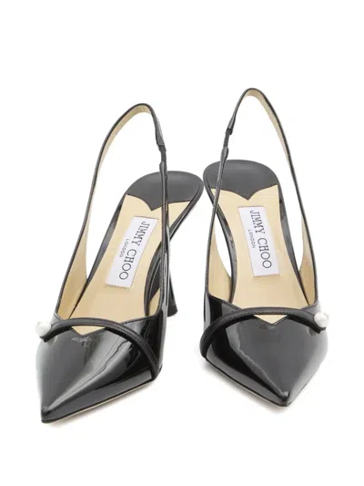 Jimmy Choo Amita 85 Patent Leather Slingback Pumps In Black