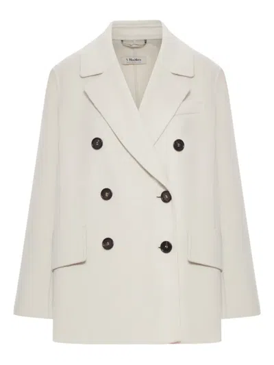 S Max Mara Double-breasted Wool Jacket In Gray