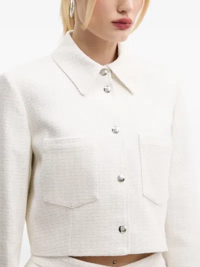 Hugo Boss Tweed Shirt Jacket In White