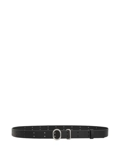 Jil Sander Oval-buckle Leather Belt In Black