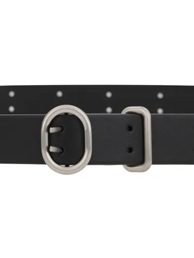 Jil Sander Oval-buckle Leather Belt In Black