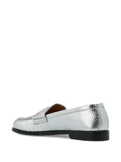 Dsquared2 Metallic Neoclassic Loafers With Textured Surface In Metallic