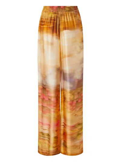 Pinko Pantalon Imprimé Ample Et Léger In Yellow