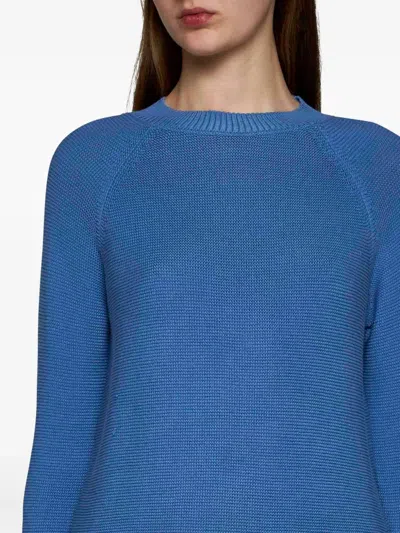 Weekend Max Mara Raglan-sleeve Cotton Sweater In Blue