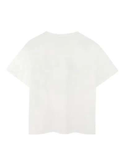 Kenzo Embroidered Logo Unisex Cotton T-shirt In White