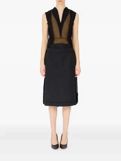 Maison Margiela Midi Skirt In Black