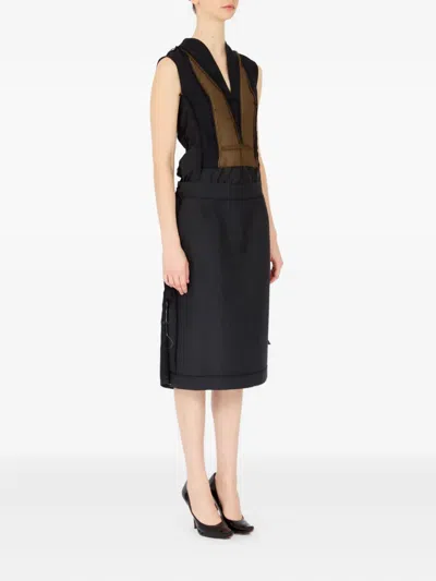 Maison Margiela Midi Skirt In Black