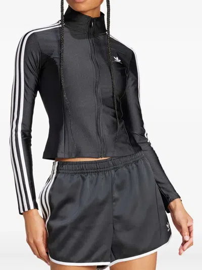 Adidas Originals Adicolor 3-stripes Zip-up Track Jacket In Black