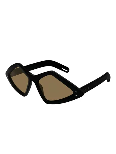 Gucci Gg0496s Geometric Full-rim Sunglasses In Black