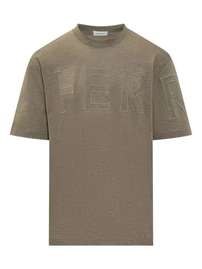 Ferragamo Logo-detail Cotton T-shirt In Brown