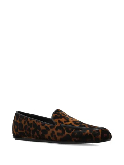 Stuart Weitzman Lee Leopard-print Loafers In Brown