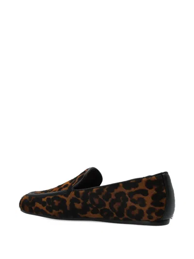 Stuart Weitzman Lee Leopard-print Loafers In Brown