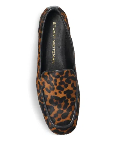 Stuart Weitzman Lee Leopard-print Loafers In Brown