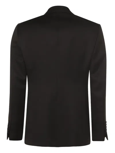 Tom Ford Satin-lapels Suit In Black