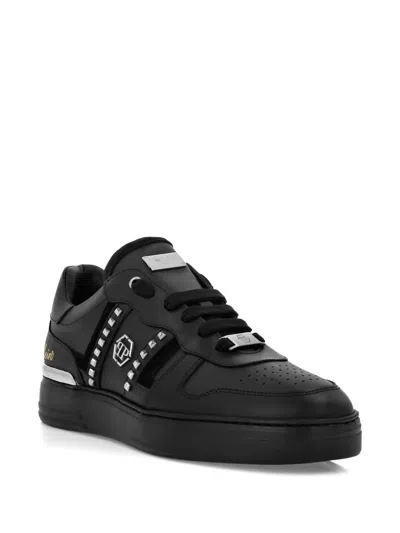 Philipp Plein Stud-embellished Low-top Sneakers In Black
