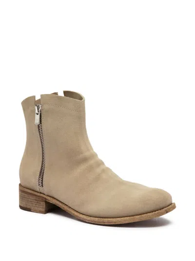 Officine Creative Oliver Sigaro Zip-detail Suede Ankle Boots In Neutral