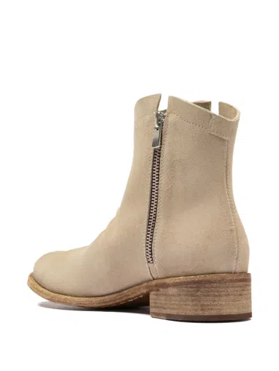 Officine Creative Oliver Sigaro Zip-detail Suede Ankle Boots In Neutral