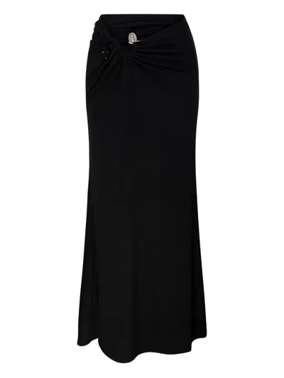 Christopher Esber Ruched High Waist Ankle Length Skirt With Buckle Detail In Black
